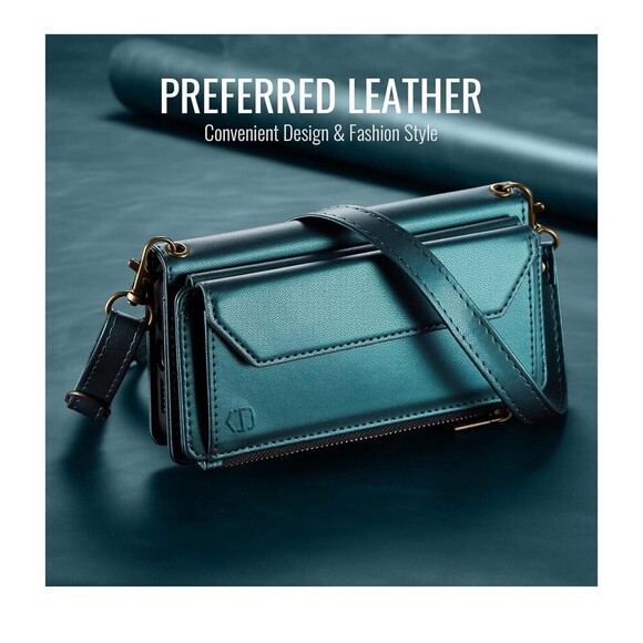 Crossbody Wallet Case Compatible with RFID Blocking 7-Card iPhone 13 Great Gift - Picture 8 of 15